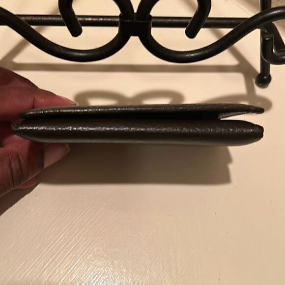 Burberry Unisex Bifold Card Case Coin Pouch Brown Pebbled Leather Minimalist - Picture 10 of 12